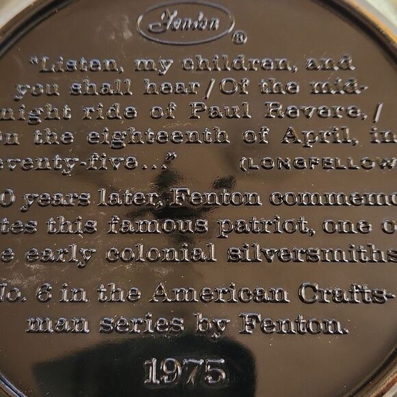 Fenton Amethyst carnival vintage American Craftsmab series #6. Paul Reve… - Picture 4 of 7